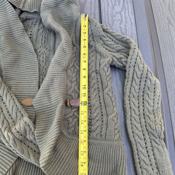 Talbots Women Green Cardigan Cable Sweater Size Small - Picture 5 of 8